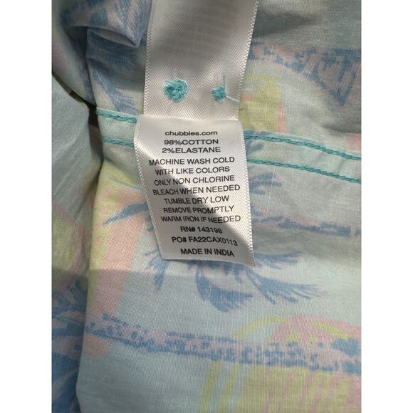 Chubbies The Idyllic Friday Shirt Mens Medium Blue Palm Tree Sunset 603223-063 - Picture 8 of 8